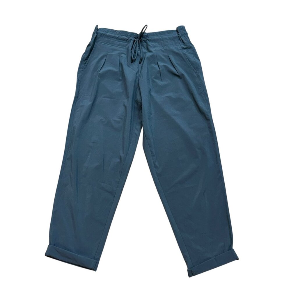 prAna Elastic Waist Pull On Roll Hem Grey Hiking Outdoor Lightweight Pant Medium